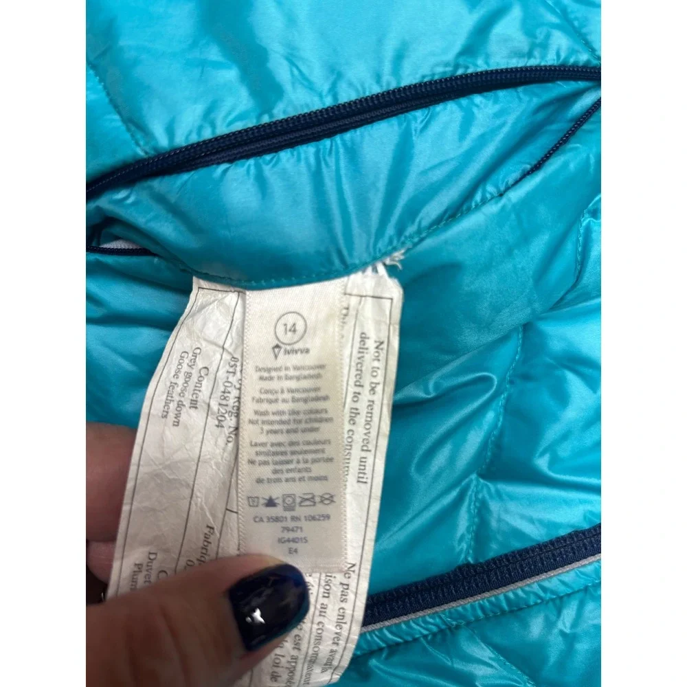 Ivivva | Lululemon Kids' Line | Puffer Vest | Reversible | Teal+Navy| Kids 14‎